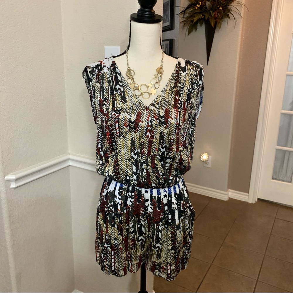 Daniel Rainn multi colored abstract print romper Size XS